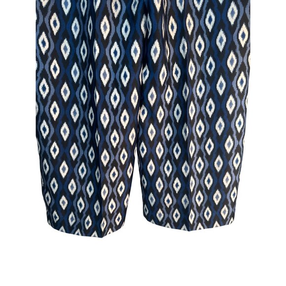 ZARA Small Wide-Leg Pants Ikat Pattern Elastic Waist Polyester - Picture 12 of 14